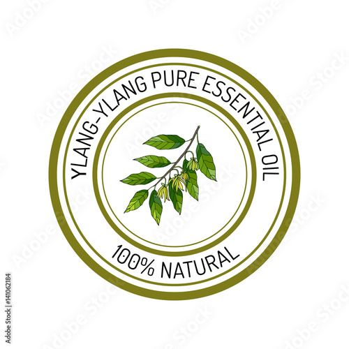 ylang-ylang, essential oil label, aromatic plant