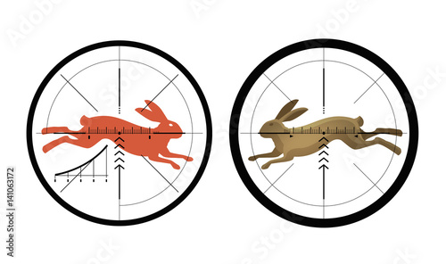 Hunting icon. Reticle, crosshair. Target symbol. Vector illustration