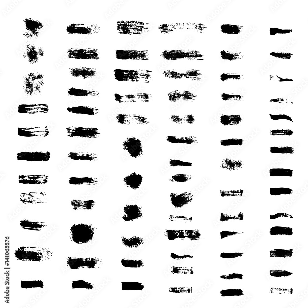 Set of grunge brush strokes Set of grunge brush strokes