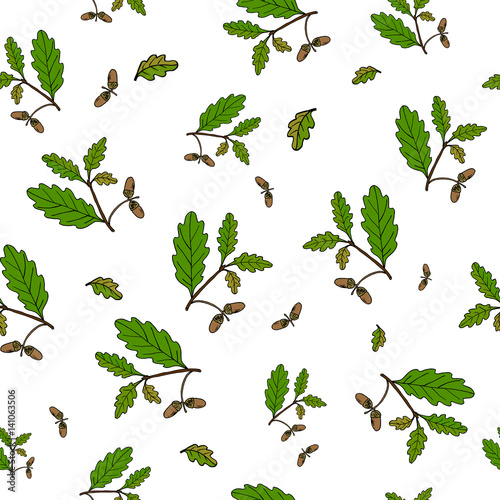 Seamless vector pattern with hand drawn tree branches