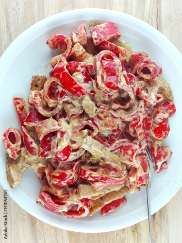 gebratener Paprika mit Frischkäse