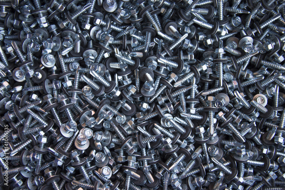 large number of screws with washer on them large number of screws with washer on them