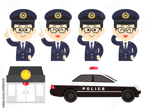 警察官のイラストセット