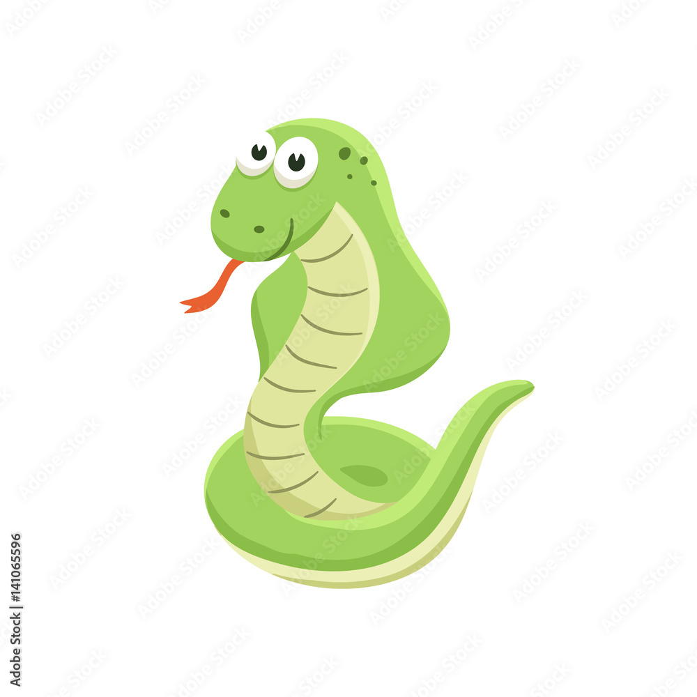 Adorable snake illustration. Cute cartoon animal isolated on white background. Adorable snake illustration. Cute cartoon animal isolated on white background.
