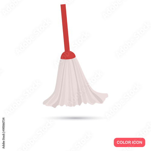 Mop for cleaning color flat icon for web and mobile design