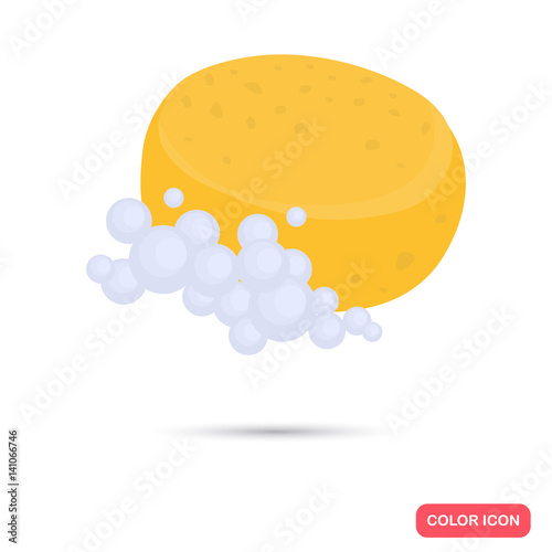 Sponge and foam for cleaning color flat icon for web and mobile design