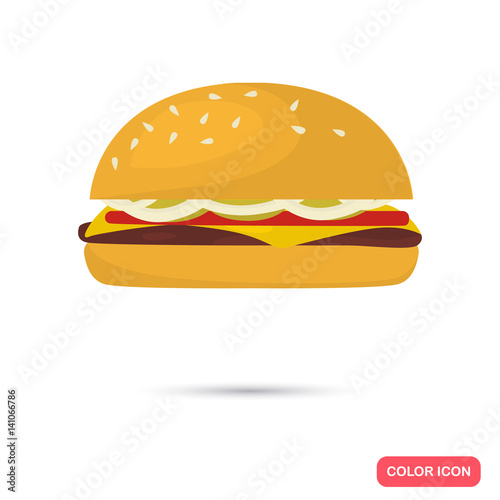 Hamburger color flat icon for web and mobile design