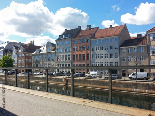 Old Buildings on Canal Embarkment  in Copenhagen, Denmark Europe