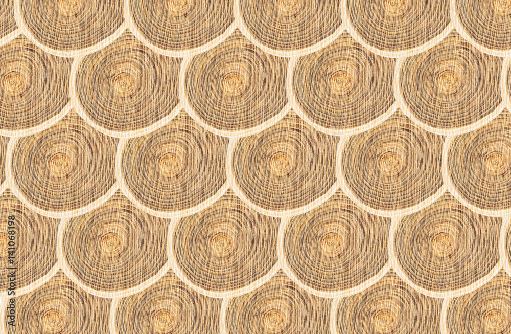 Obraz premium round texture of wood arranged in the form of scales