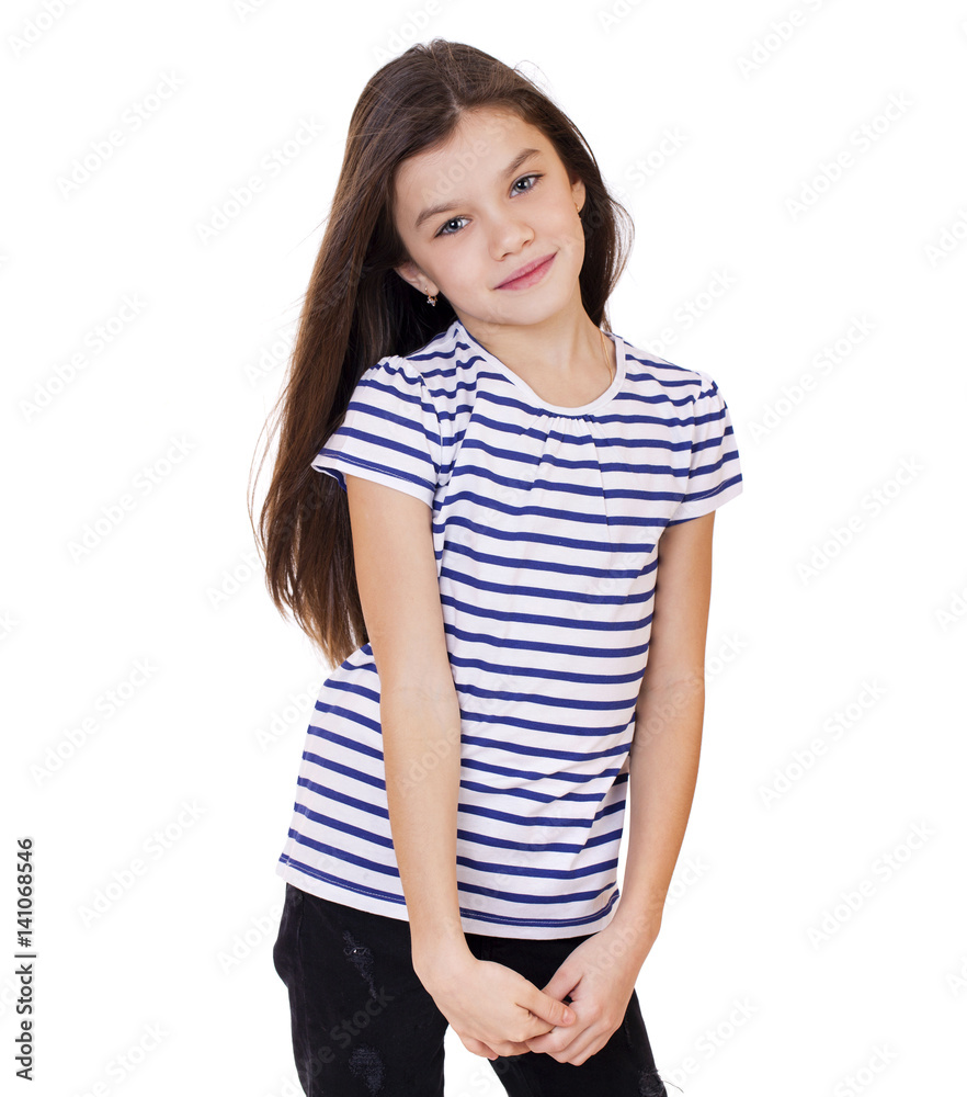 Portrait of a charming little girl smiling at camera Portrait of a charming little girl smiling at camera