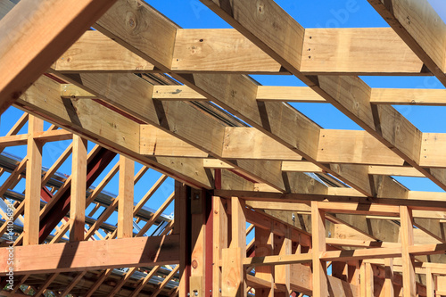 wooden frame house building structure - New Zealand