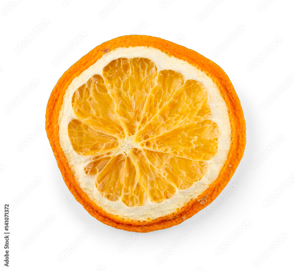 Dried orange slice isolated on white background StockFoto Adobe Stock