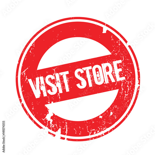 Visit Store rubber stamp. Grunge design with dust scratches. Effects can be easily removed for a clean, crisp look. Color is easily changed.