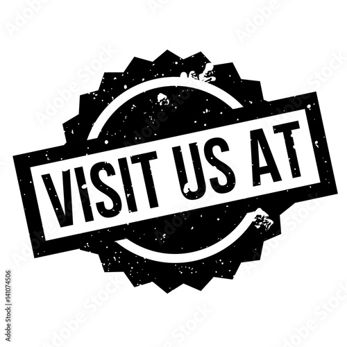 Visit Us At rubber stamp. Grunge design with dust scratches. Effects can be easily removed for a clean, crisp look. Color is easily changed.