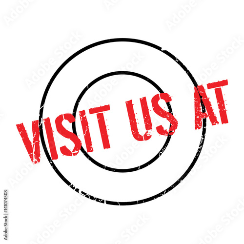 Visit Us At rubber stamp. Grunge design with dust scratches. Effects can be easily removed for a clean, crisp look. Color is easily changed.