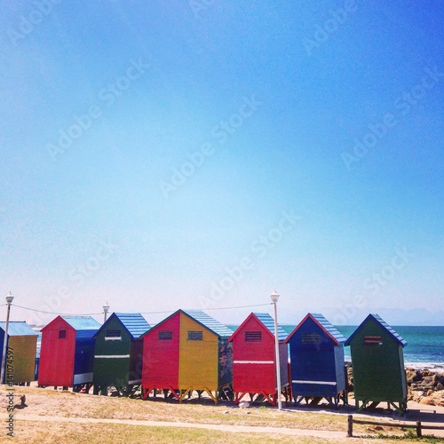 colorful houses on the beach