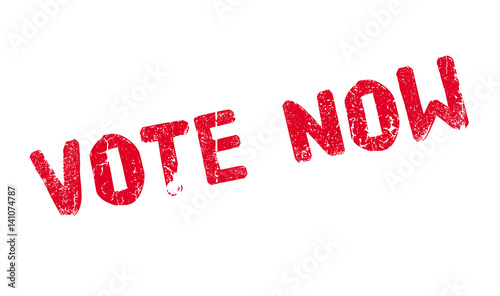 Vote Now rubber stamp. Grunge design with dust scratches. Effects can be easily removed for a clean, crisp look. Color is easily changed.