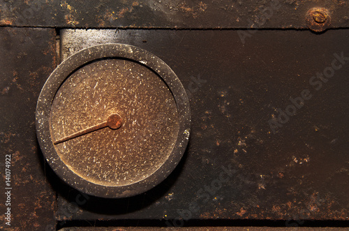  Old rusty thermometer background