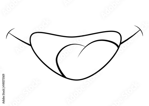 smile mouth with tongue vector symbol icon design.