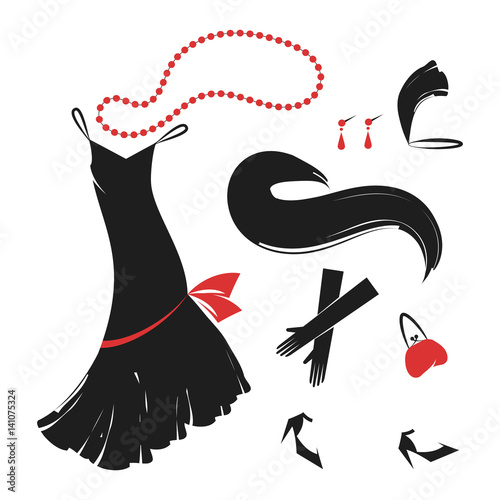 Set of women's holiday clothes of the 1920s