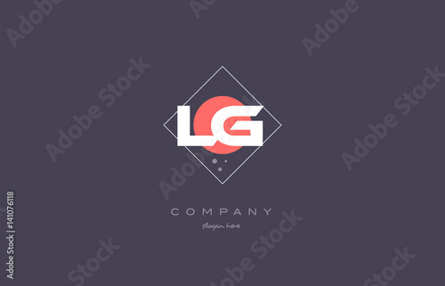 Free Download lg l g  vintage retro pink purple alphabet letter logo icon template - GFXLoad