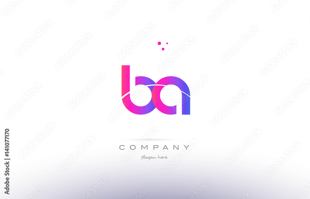 ba b a pink modern creative alphabet letter logo icon template ba b a pink modern creative alphabet letter logo icon template