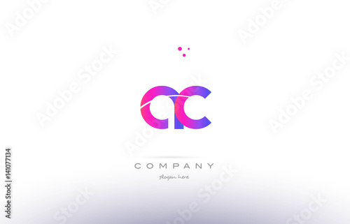 ac a c pink modern creative alphabet letter logo icon template