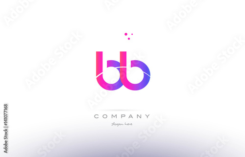 bb b b  pink modern creative alphabet letter logo icon template