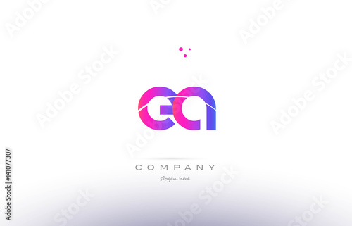 ea e a pink modern creative alphabet letter logo icon template