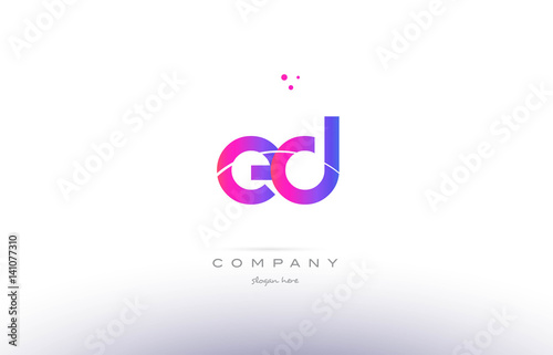 ed e d  pink modern creative alphabet letter logo icon template
