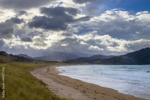 Dramatic Cloudscape over Waikawau Bay  Coromandel  New Zealand