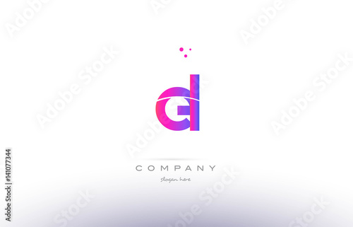 el e l  pink modern creative alphabet letter logo icon template