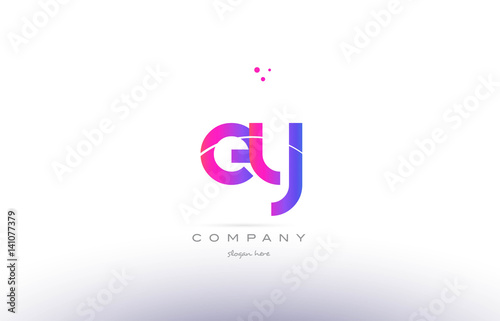ey e y pink modern creative alphabet letter logo icon template