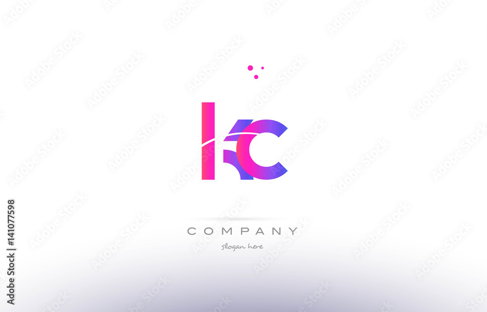 kc k c pink modern creative alphabet letter logo icon template kc k c pink modern creative alphabet letter logo icon template