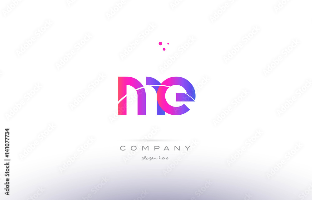 me m e  pink modern creative alphabet letter logo icon template