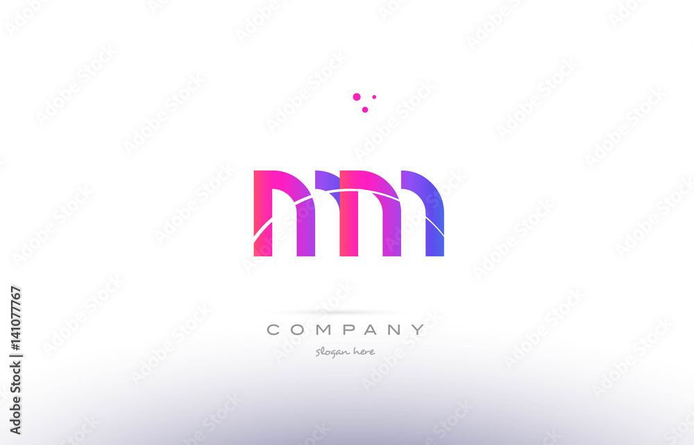 mm m m pink modern creative alphabet letter logo icon template Stock ...
