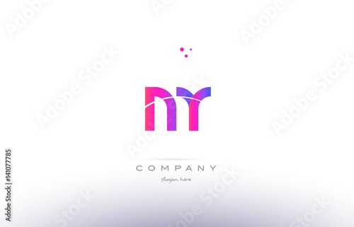 mr m r  pink modern creative alphabet letter logo icon template