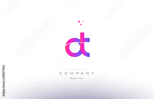 ot o t pink modern creative alphabet letter logo icon template