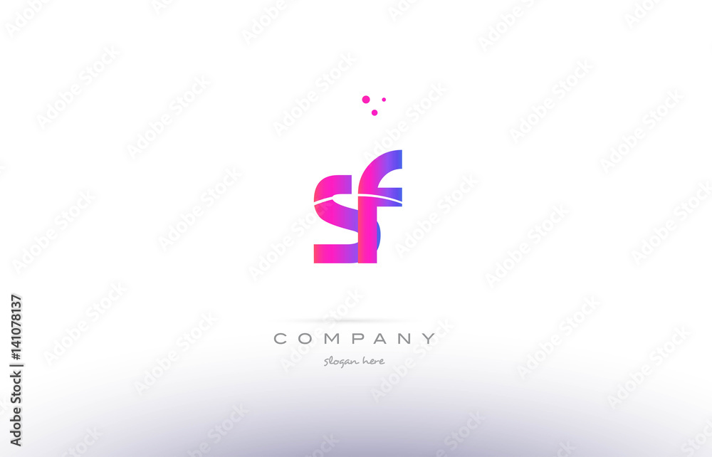 Fototapeta premium sf s f pink modern creative alphabet letter logo icon template