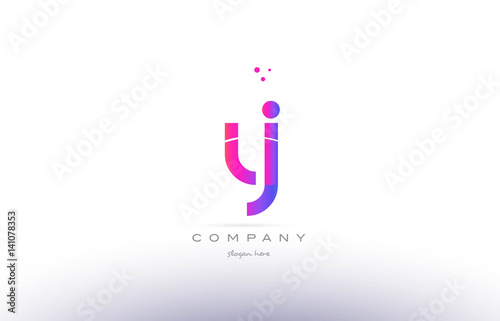 yi y i  pink modern creative alphabet letter logo icon template