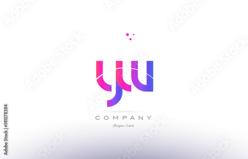 yw y w  pink modern creative alphabet letter logo icon template