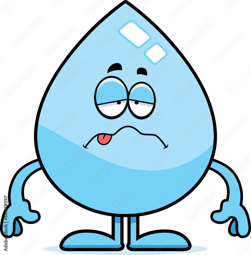 Obraz premium Sick Cartoon Water Drop