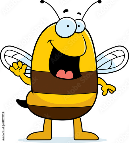 Cartoon Bee Waving