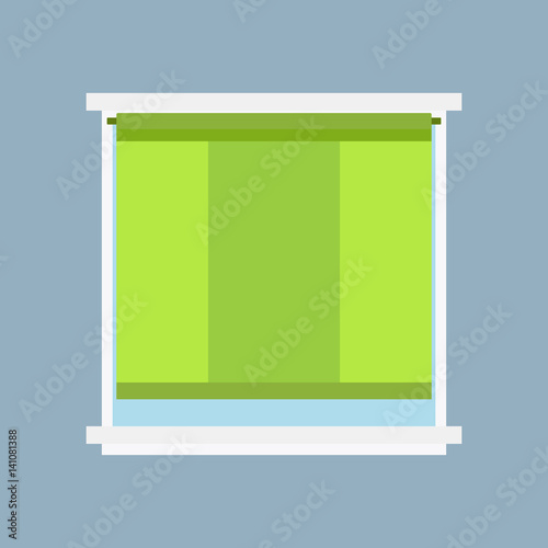 Type of house windows jalousie element isolated flat style frame domestic door double construction and contemporary decoration apartment vector illustration.