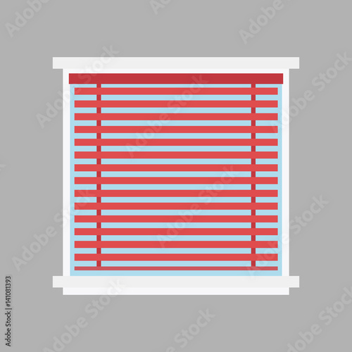 Type of house windows jalousie element isolated flat style frame domestic door double construction and contemporary decoration apartment vector illustration.
