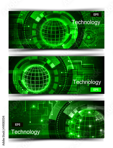 Set of modern scientific banners