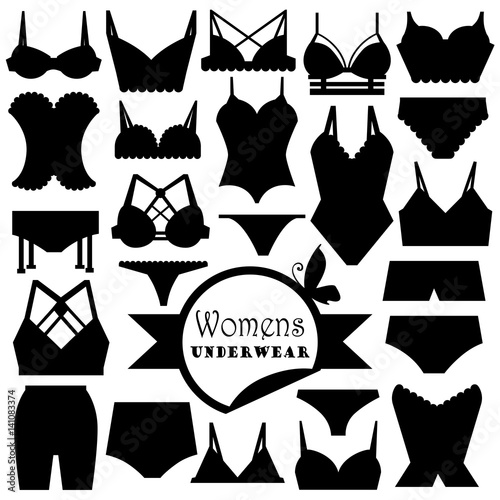 Collection of women's underwear. 