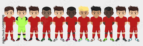Vector Character of Football / Soccer Team