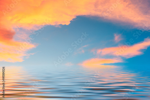 Sky and water reflection scene at dusk © ABCDstock