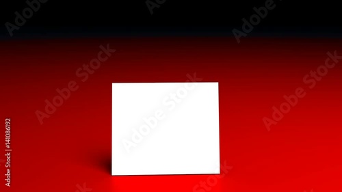 Flying Blank Business Card spinning on air, Loopable video, Red Background, Great for Presenting Text, Logos even videos... 3D Rendering
